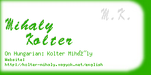 mihaly kolter business card